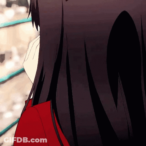 Rin Tohsaka Turned Around Deligtfully GIF