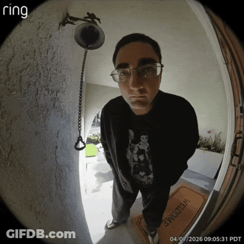 Ring Camera Man Standing In Front Of Door GIF