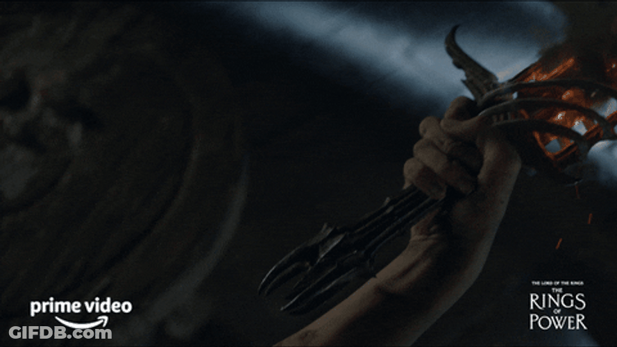 Rings Of Power Burning Sword GIF