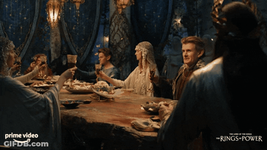 Rings Of Power Dinner Cheers GIF