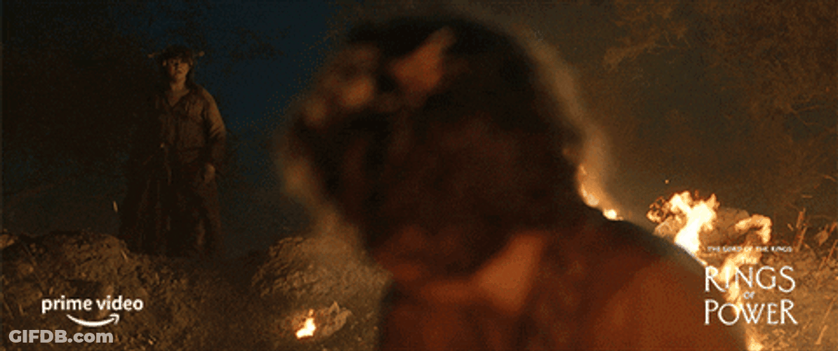 Rings Of Power Scared Scream Reaction GIF