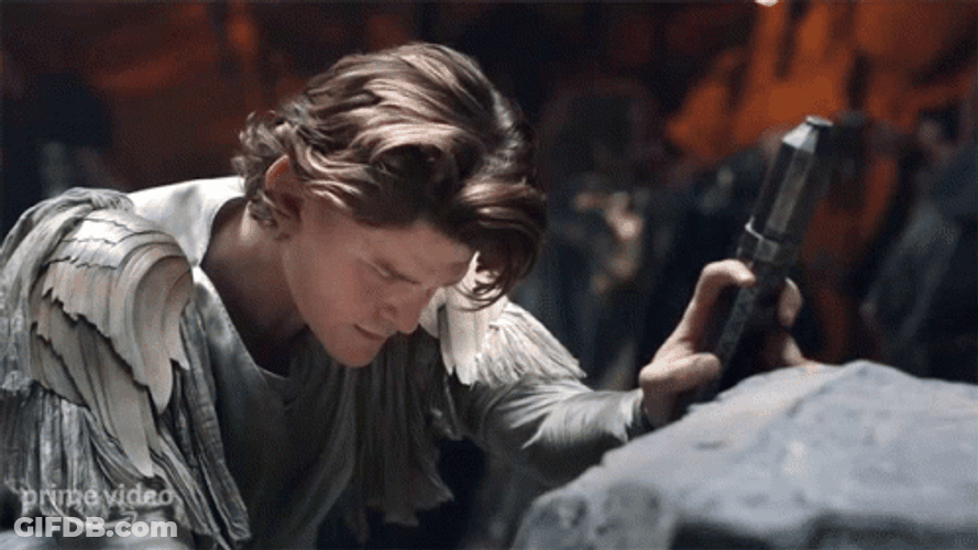 Rings Of Power Stare Elrond GIF