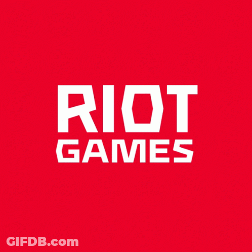 Riot Games Logo Red Background White Lettering GIF