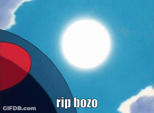 Rip Bozo Text On Blue Background GIF