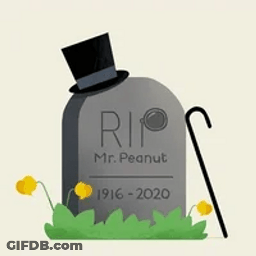 Rip Rest In Peace Mr. Peanut Tombstone GIF