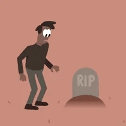 Rip Tombstone Ghost Scare Funny Run GIF