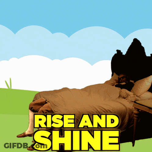 Rise And Shine Poster Man In Bed GIF