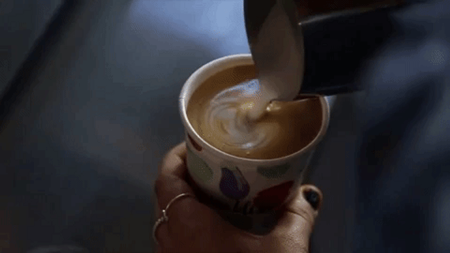 Rise And Shine Pouring Coffee Creamer GIF