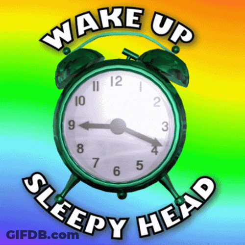 Rise And Shine Sleepy Head Alarm Clock GIF