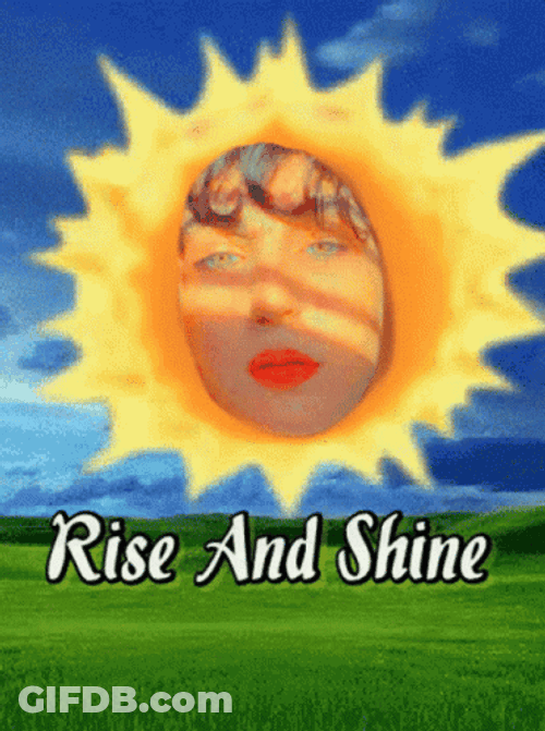 Rise And Shine Spinning Sun Head GIF
