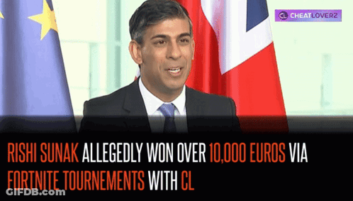 Rishi Sunak Allegedly Won Over 10,000 Euros Via Fortnite GIF