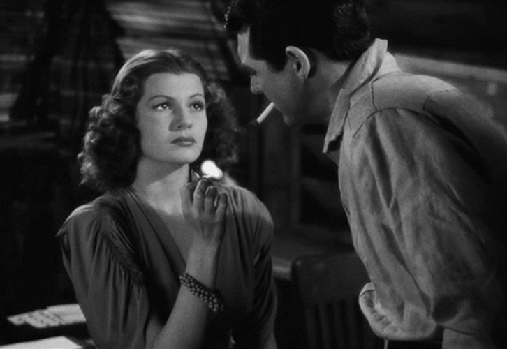 Rita Hayworth And Cary Grant Smoking GIF