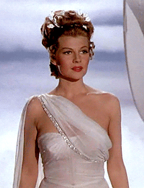 Rita Hayworth Beautiful White Dress GIF