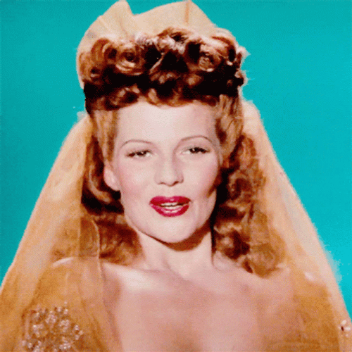 Rita Hayworth Cover Girl Sigh Nervous GIF