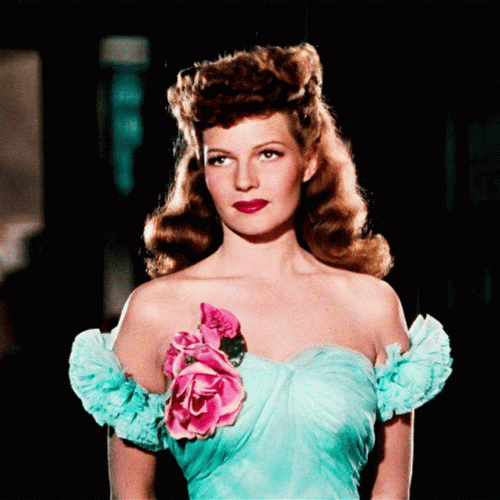 Rita Hayworth Rusty Parker Flower Dress GIF