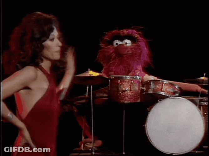 Rita Moreno With The Muppets Animal GIF