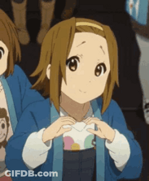 Ritsu Tainaka Thank You Anime Heart Sign GIF