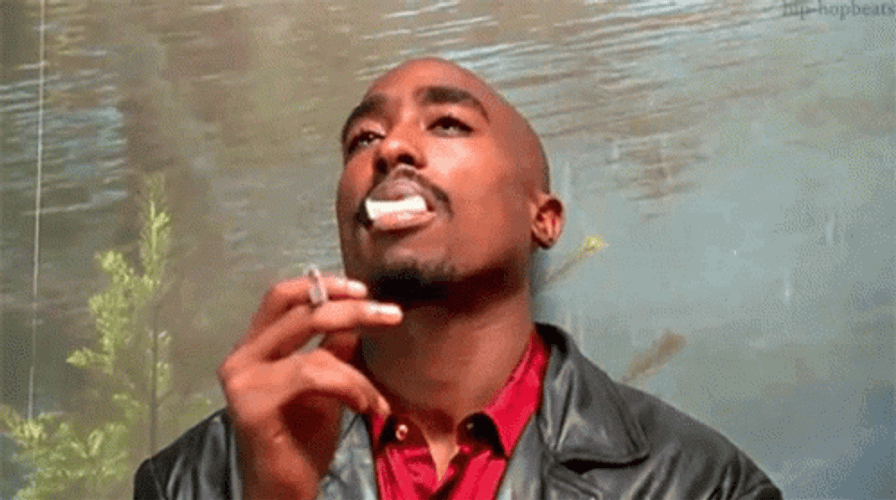 River Sad 2Pac Shakur Smoking GIF