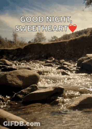 River Scene With Good Night Sweetheart GIF