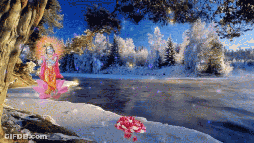River With Tree And Flower GIF
