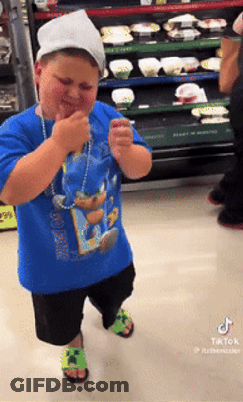 Rizzler Cute Chubby Kid Rubbing Chin GIF