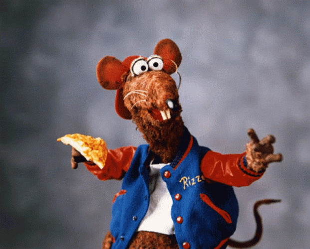 Rizzo The Rat Eating Pizza GIF