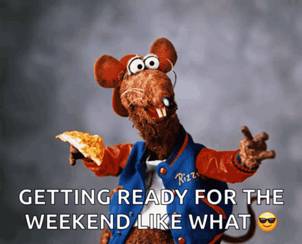 Rizzo The Rat Getting Ready For Pizza GIF