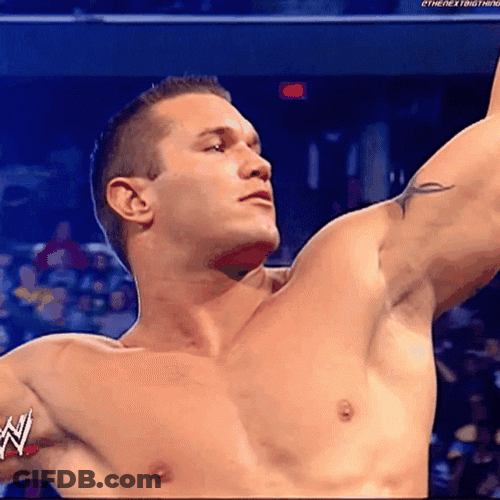 Rko Outta Nowhere Naked Muscle Flexing GIF