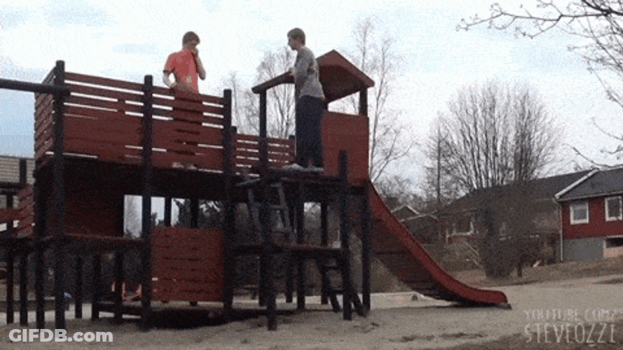 RKO Park Slide Fall GIF
