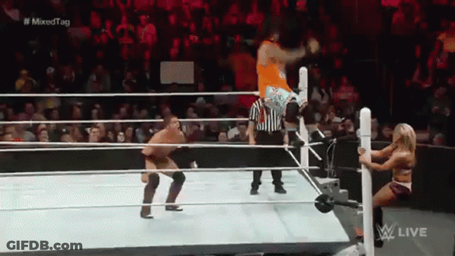 RKO Randy Orton Vs The Usos GIF