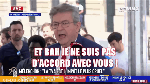 RMC Screen Shows Man Speaking French GIF