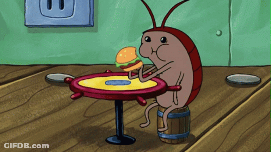 Roach Eating Burger GIF