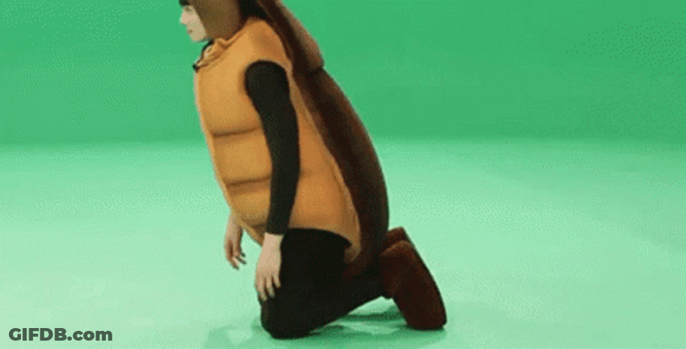 Roach Mascot Crawling GIF