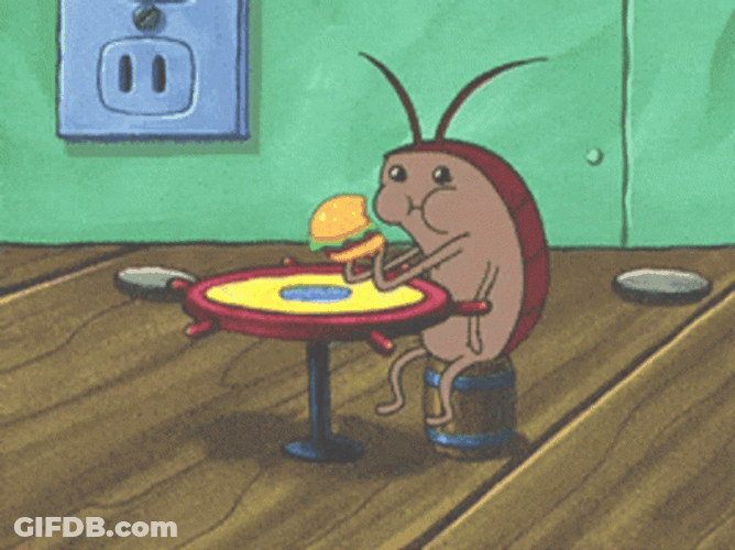 Roach Munching On A Burger GIF