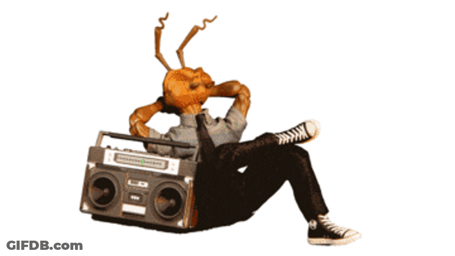 Roach Vibing Into Music GIF