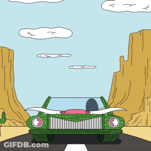 Road Green Car Running GIF