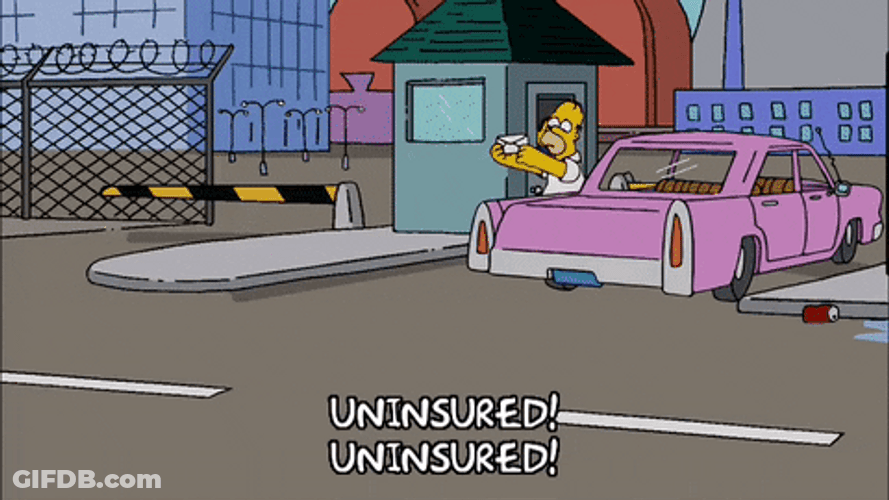 Road Homer Simpson Shouting Uninsured GIF