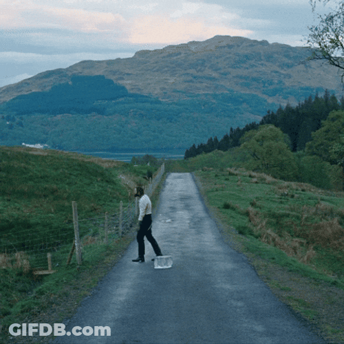 Road Man Walking Alone GIF