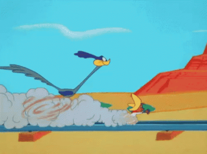 Road Runner Chasing Speedy Gonzales GIF