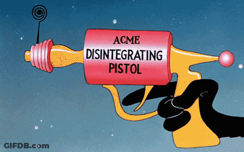 Road Runner Gun Disintegrate GIF