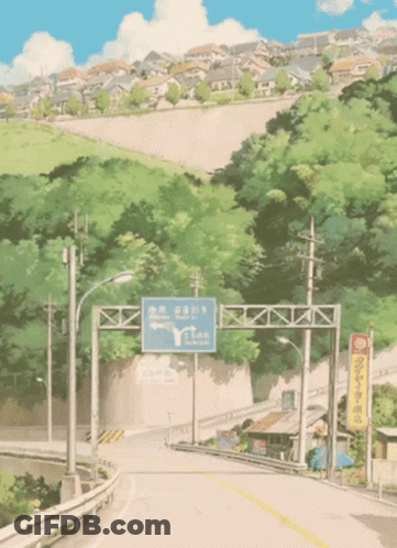Road Sign Pointing To City GIF