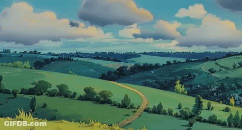 Road Through Green Field GIF