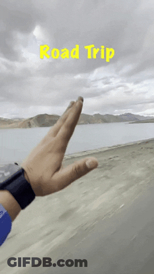 Road Trip Man's Hand Waving GIF