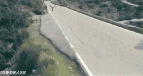 Road With Letter Y Painted On Side GIF
