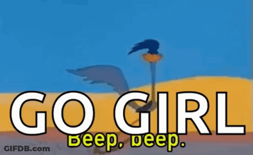 Roadrunner Go Girl Beep Beep GIF