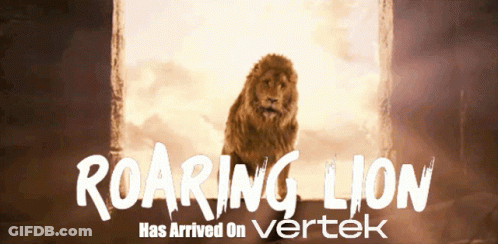 Roaring Lion Poster With Lion In Background GIF
