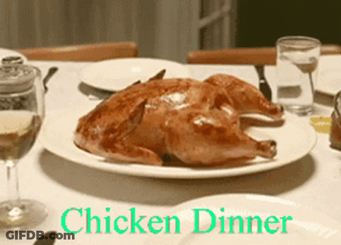 Roasted Chicken Saying Chicken Dinner GIF