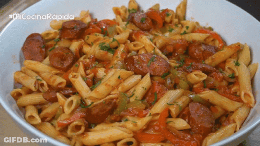 Roasted Red Pepper Italian Sausage Penne GIF