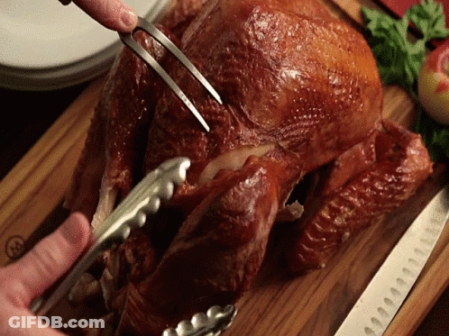 Roasted Turkey On Cutting Board GIF