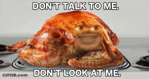 Roasted Turkey With Face And Text GIF